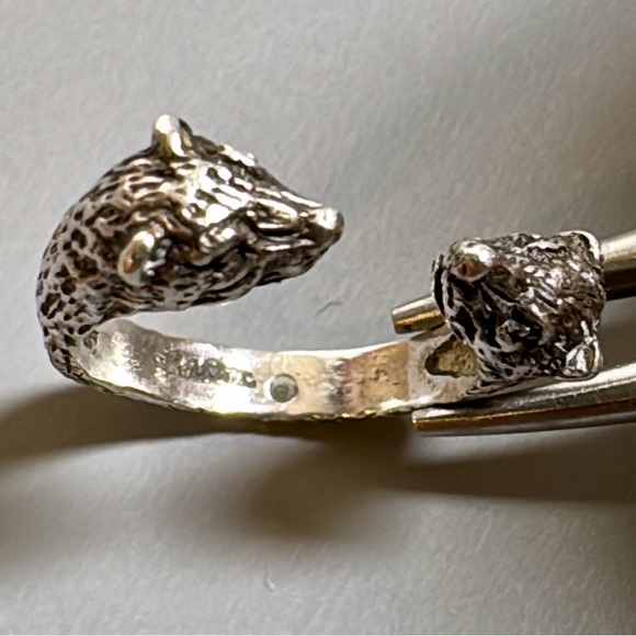 Sᴛᴇʀʟɪɴɢ Sɪʟᴠᴇʀ Fᴇʀʀᴇᴛ/Wᴇᴀsᴇʟ Wʀᴀᴘ Sᴛʏʟᴇ Rɪɴɢ - Picture 13 of 15